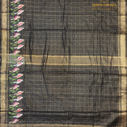 Chanderi saree-VSC34 Black