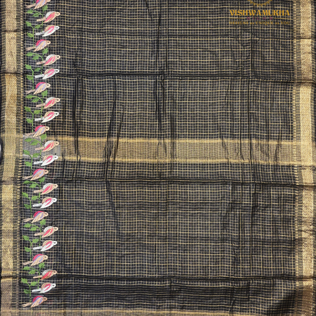 Chanderi saree-VSC34 Black