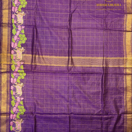 Chanderi saree-VSC27 Blue Purple