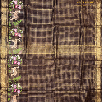 Chanderi saree-VSC31 Brown
