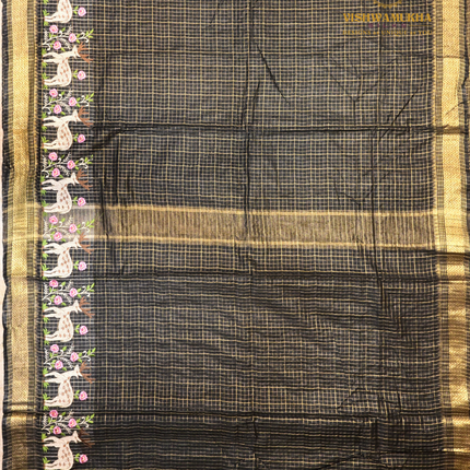 Chanderi saree-VSC29 Black