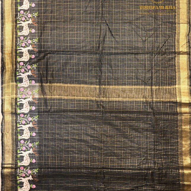 Chanderi saree-VSC29 Black