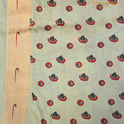 Semi Paithani-VSPT1B Peacock blue