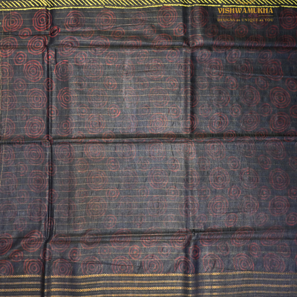 Ajrak Sarees-VSAJ6 Elephant Gray