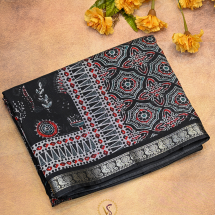 Chanderi Sarees-VSC44A Black