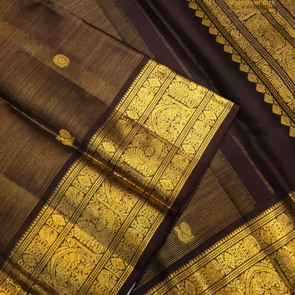 Pure Kanchipuram Silk-VSKP401 Brown (Pre-Order 15Days)