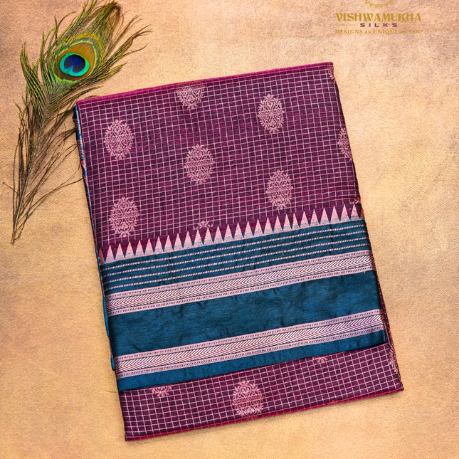 Semi Soft Pattu-VSSP49E  Burgundy