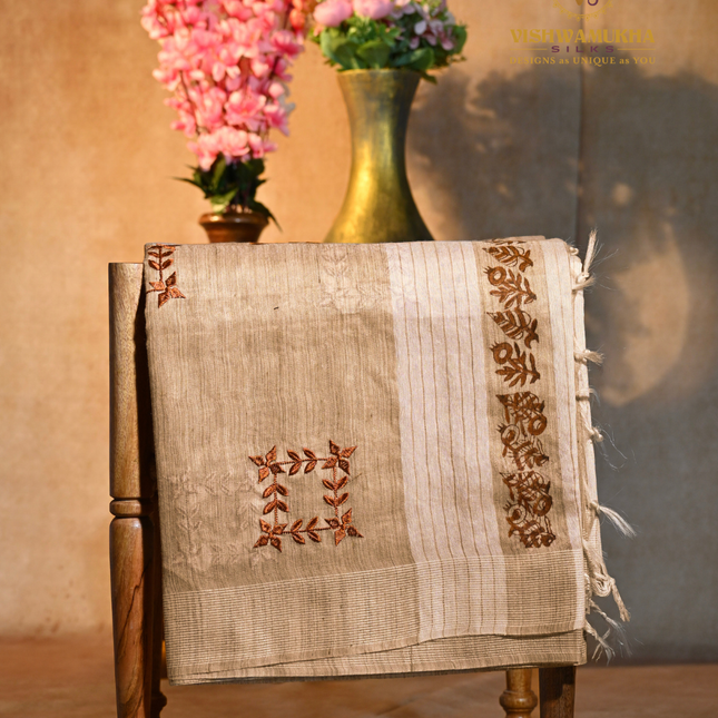 Linen Sarees-VSL01 Rust
