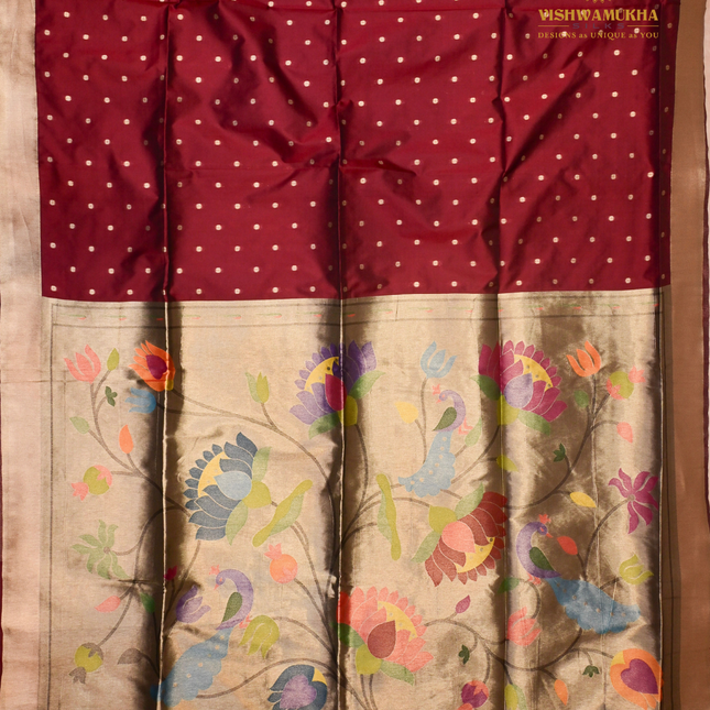 Soft Silk Paithani-VSSP61B maroon
