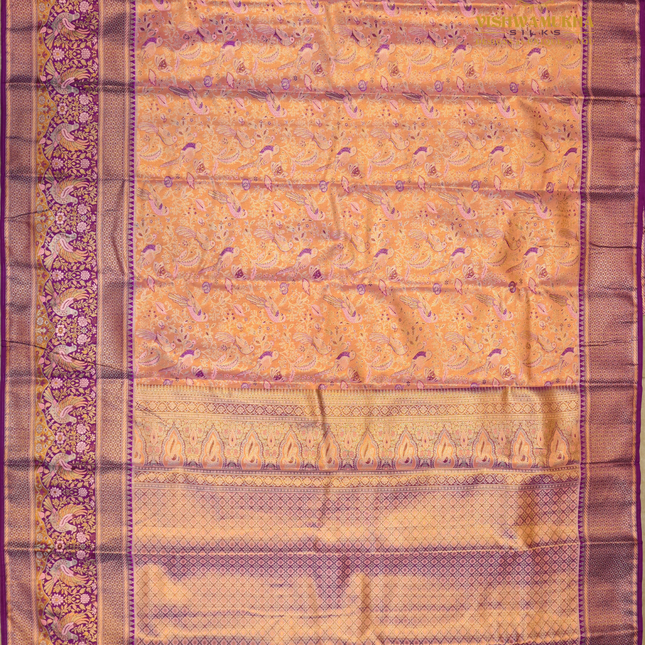 Semi pattu Meenakari-VSSP59J Peach