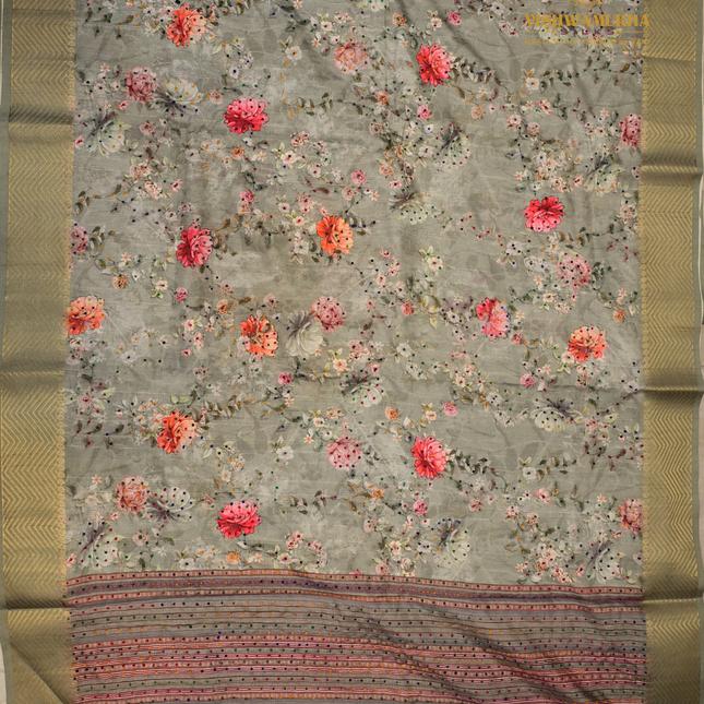 Semi Tussar Knot Work-VSST15B