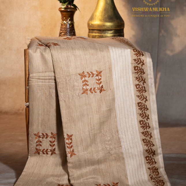 Linen Sarees-VSL01 Rust