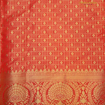 Chanderi Handwork-VSC46B Tomatared