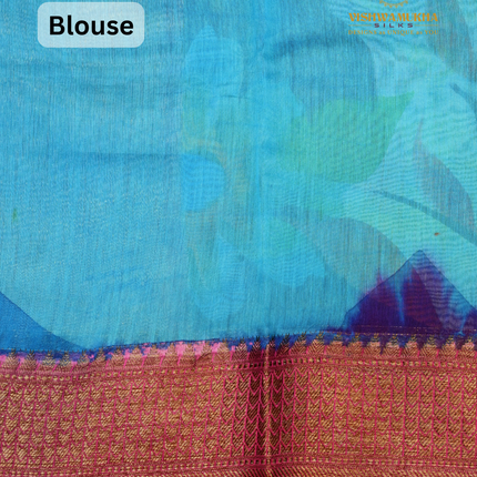 Chanderi Sarees-VSC43B Sky blue