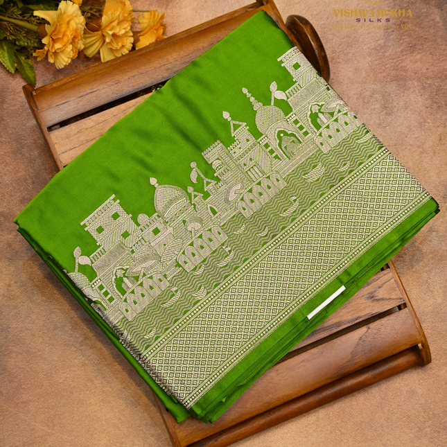 Banaras Mashru-VSBM1H Apple Green