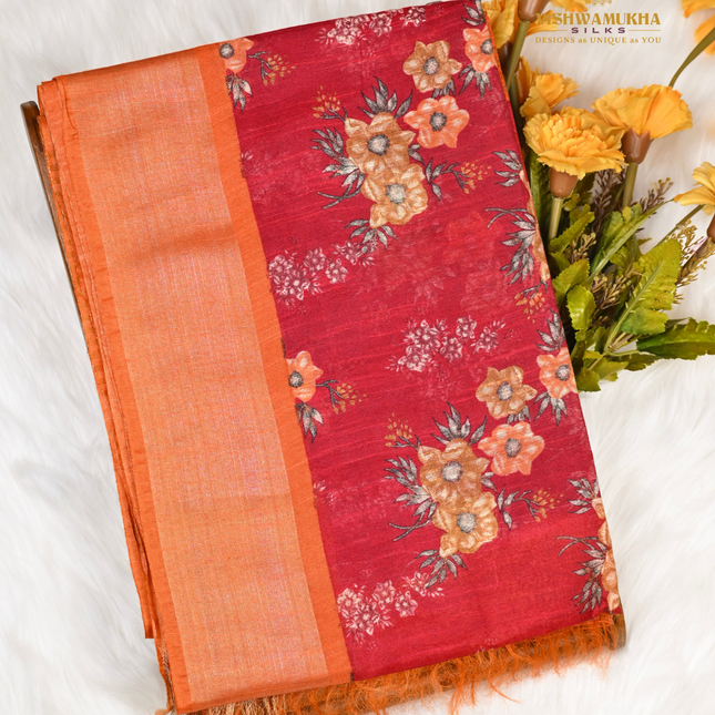 Chanderi Sarees-VSC38A Maroon