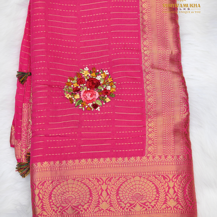 Chanderi Handwork-VSC46 pink