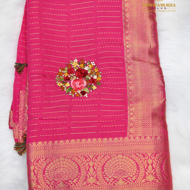 Chanderi Handwork-VSC46 pink