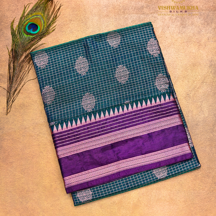 Semi Soft Pattu-VSSP49G Dark Green