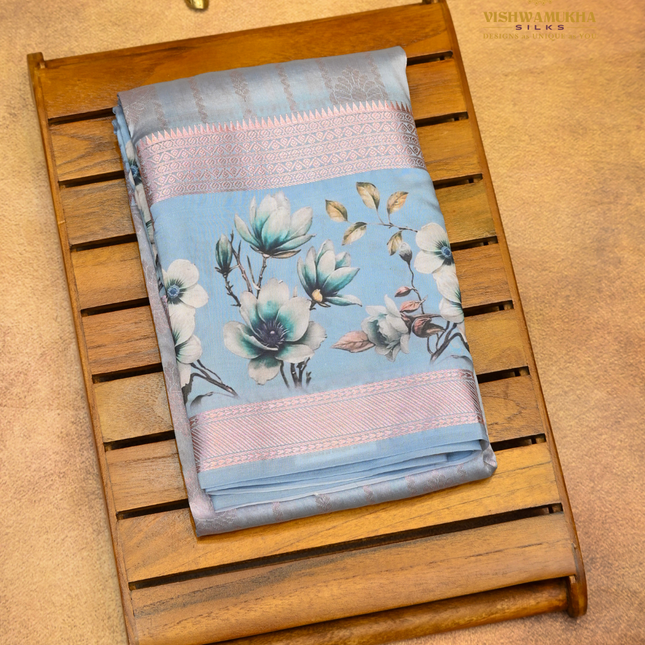Semi Soft Pattu-VSSP55A Blue