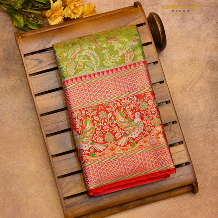 Semi pattu Meenakari-VSSP59K Green