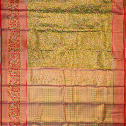 Semi pattu Meenakari-VSSP59K Green
