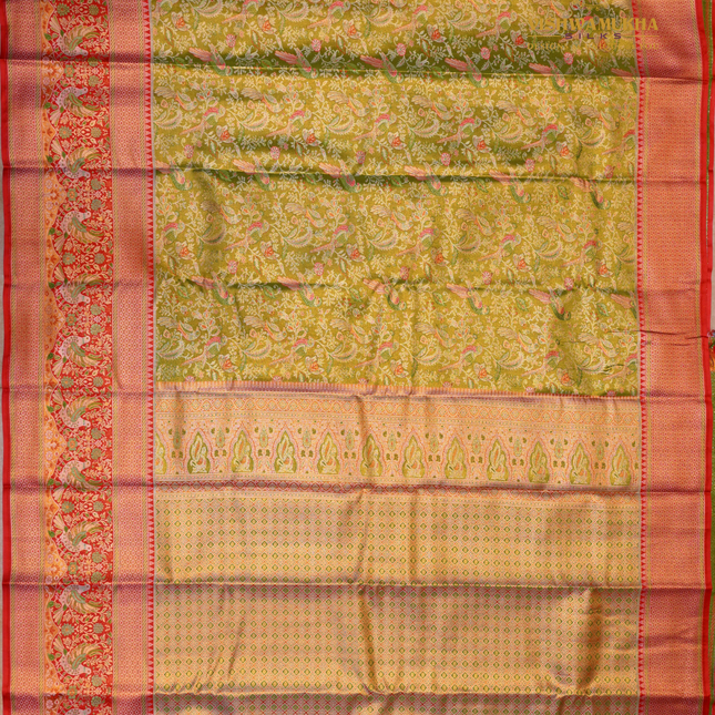 Semi pattu Meenakari-VSSP59K Green