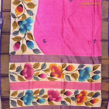 Chanderi Handprint-VSC51C Pink