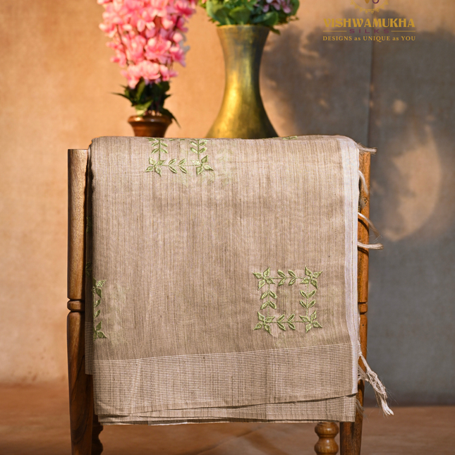 Linen Sarees-VSL02 Green