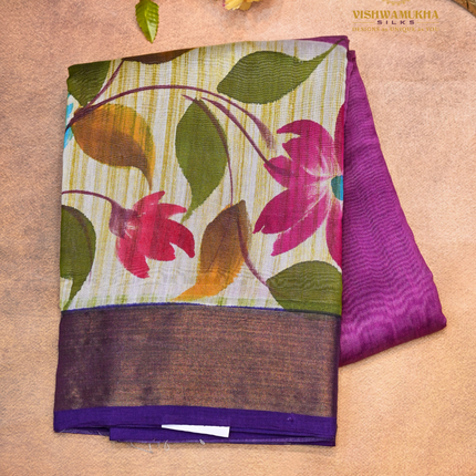 Chanderi Handprint-VSC51D Burgundy