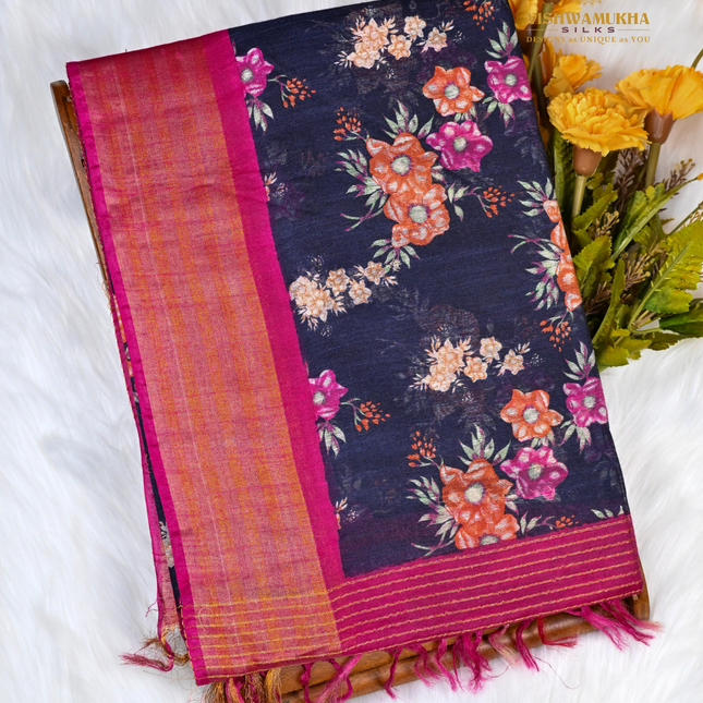Chanderi Sarees-VSC38B Black