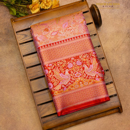 Semi pattu Meenakari-VSSP59L Peach