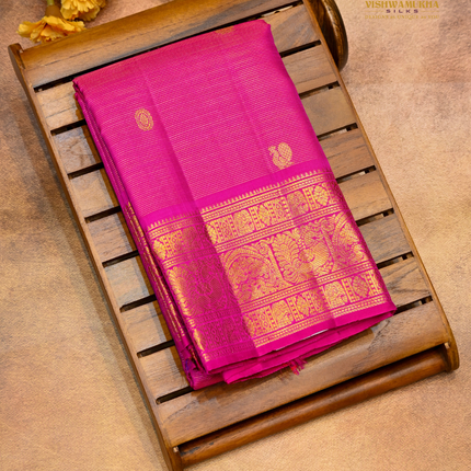 Pure Kanchipuram Silk-VSKP401 Rani Pink