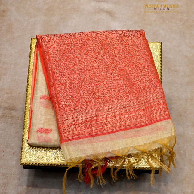 Chanderi Saree-VSC25 Orange