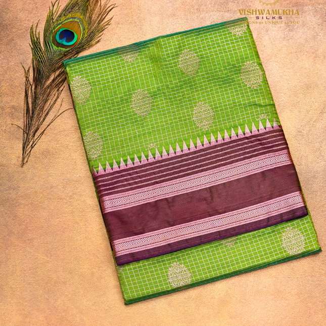 Semi Soft Pattu-VSSP49H apple green