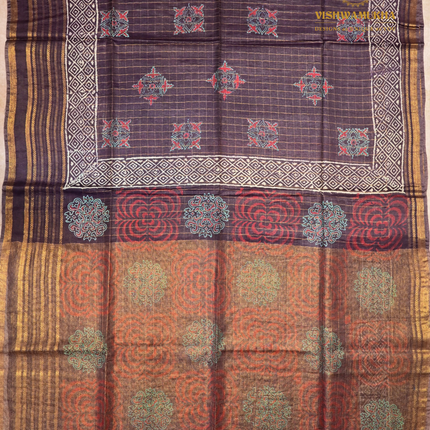 Ajrak Sarees-VSAJ9 Brown