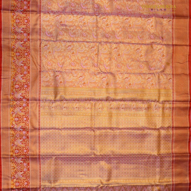 Semi pattu Meenakari-VSSP59L Peach