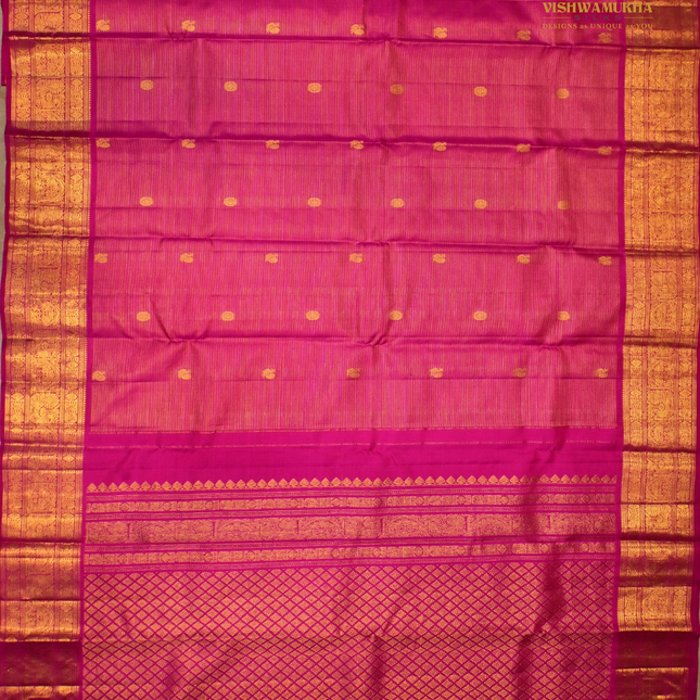 Pure Kanchipuram Silk-VSKP401 Rani Pink