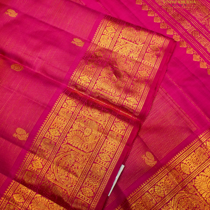 Pure Kanchipuram Silk-VSKP401 Rani Pink