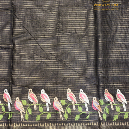 Chanderi saree-VSC34 Black