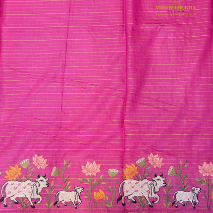 Chanderi saree-VSC32 Rani pink