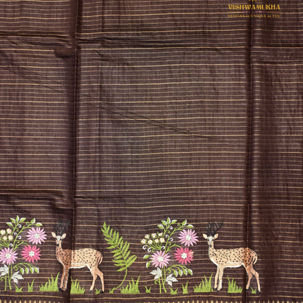 Chanderi saree-VSC31 Brown