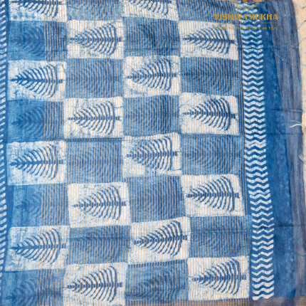 Chanderi Saree-VSC1 Indigo Blue