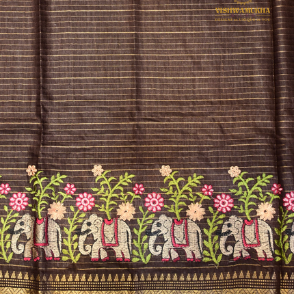 Chanderi saree-VSC30 Brown