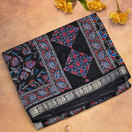 Chanderi Sarees-VSC44B Black