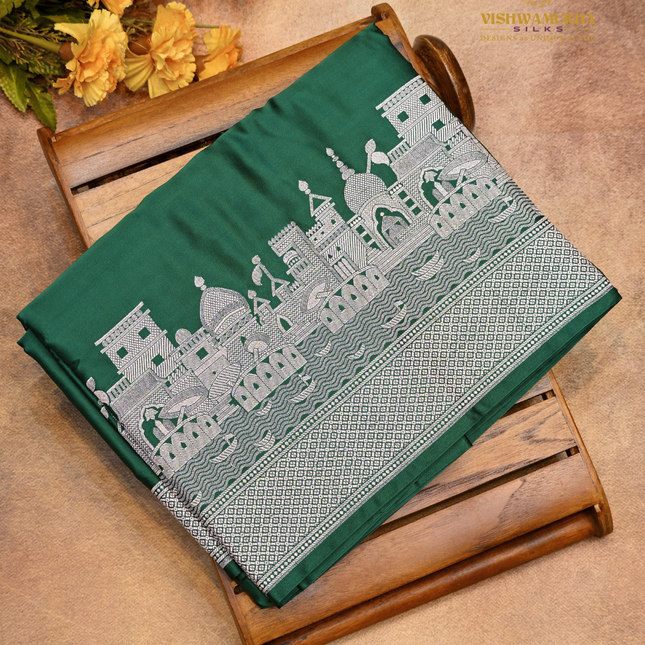 Banaras Mashru-VSBM1C Bottle Green