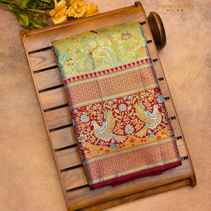Semi pattu Meenakari-VSSP59M sea green