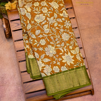 Maheswari Silk kalamkari-VSMSS11B mustard