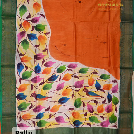 Chanderi Sarees-VSC43C Rust