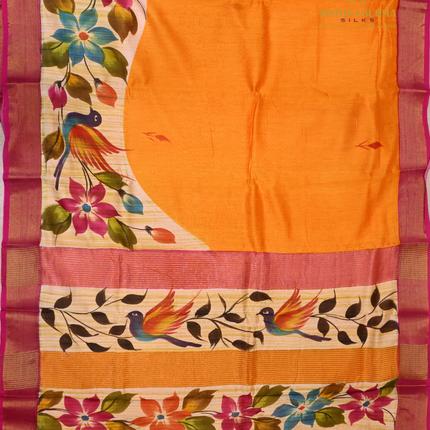 Chanderi Handprint-VSC51E Mustard